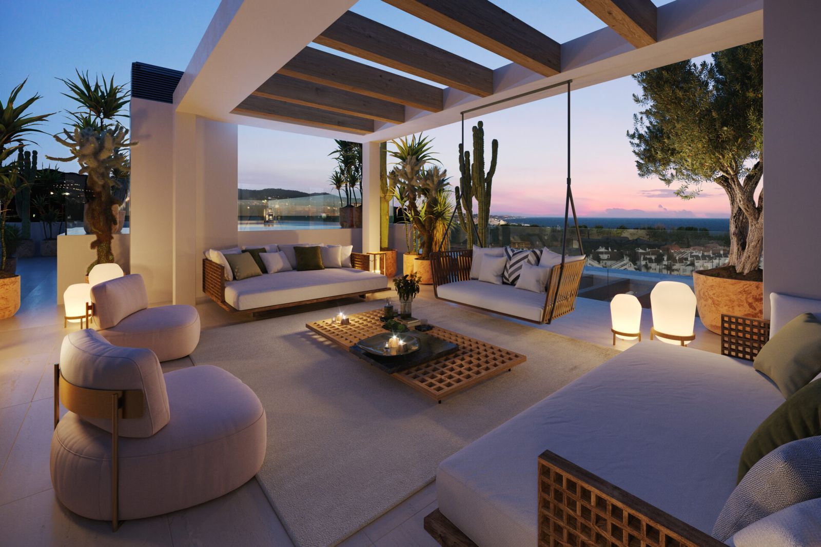 11 marbella rooftop terrace sunset